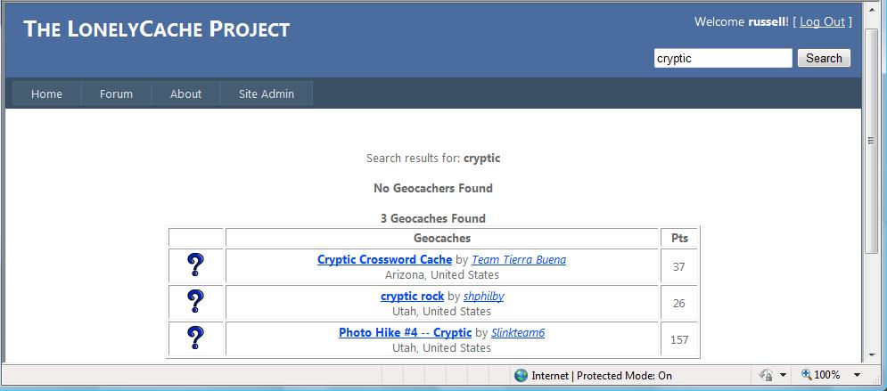 Search for "cryptic"